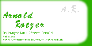 arnold rotzer business card